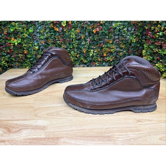 Timberland Euro Dub Hiker Boots Chocolate Brown Leather Y2K RARE‎ Classic Men 11